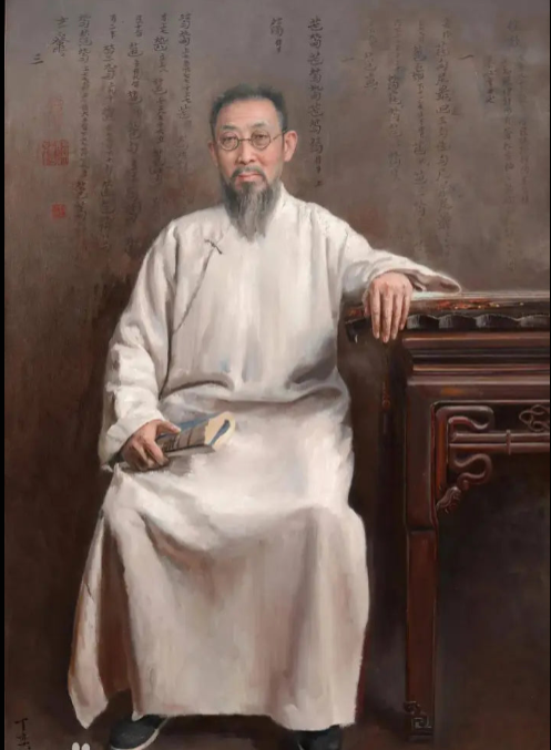 Portrait of Liu Shaochun, qin master and Mei Yueqiang's fifth teacher