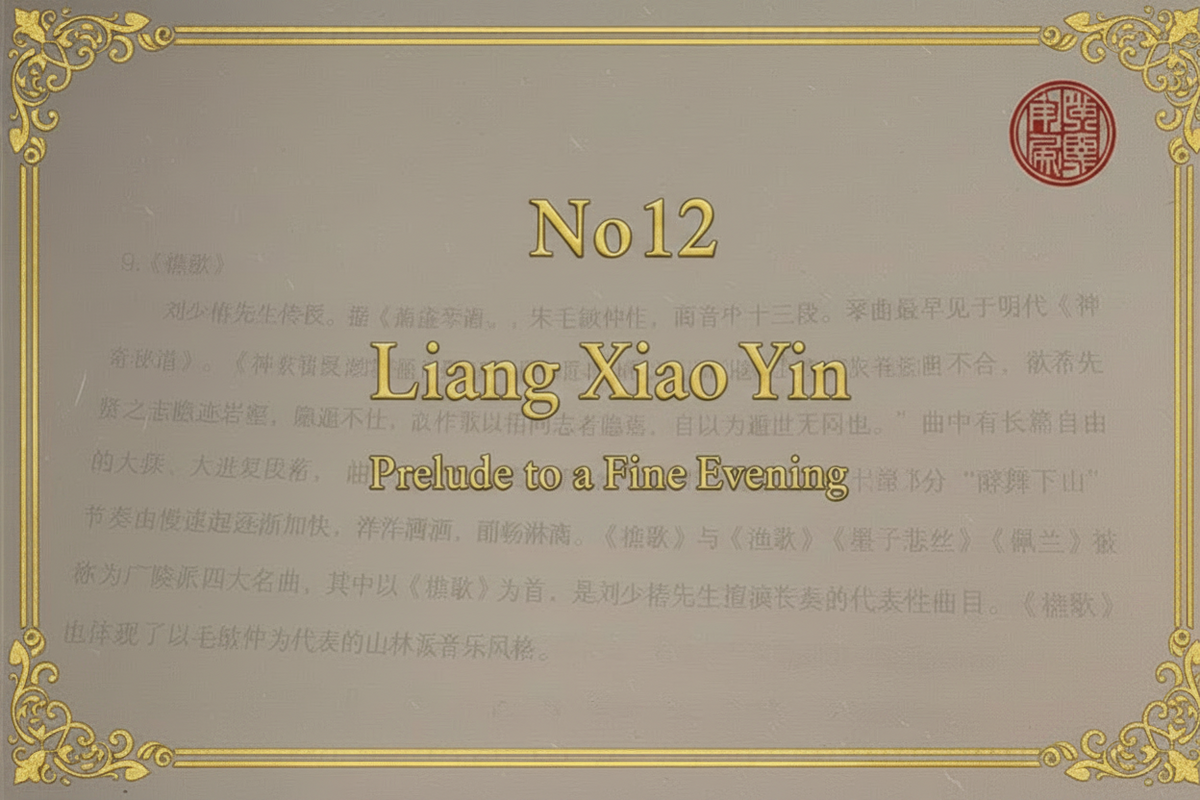 No.12 Liang Xiao Yin — Prelude to a Fine Evening | Mei Yueqiang Guqin Recording