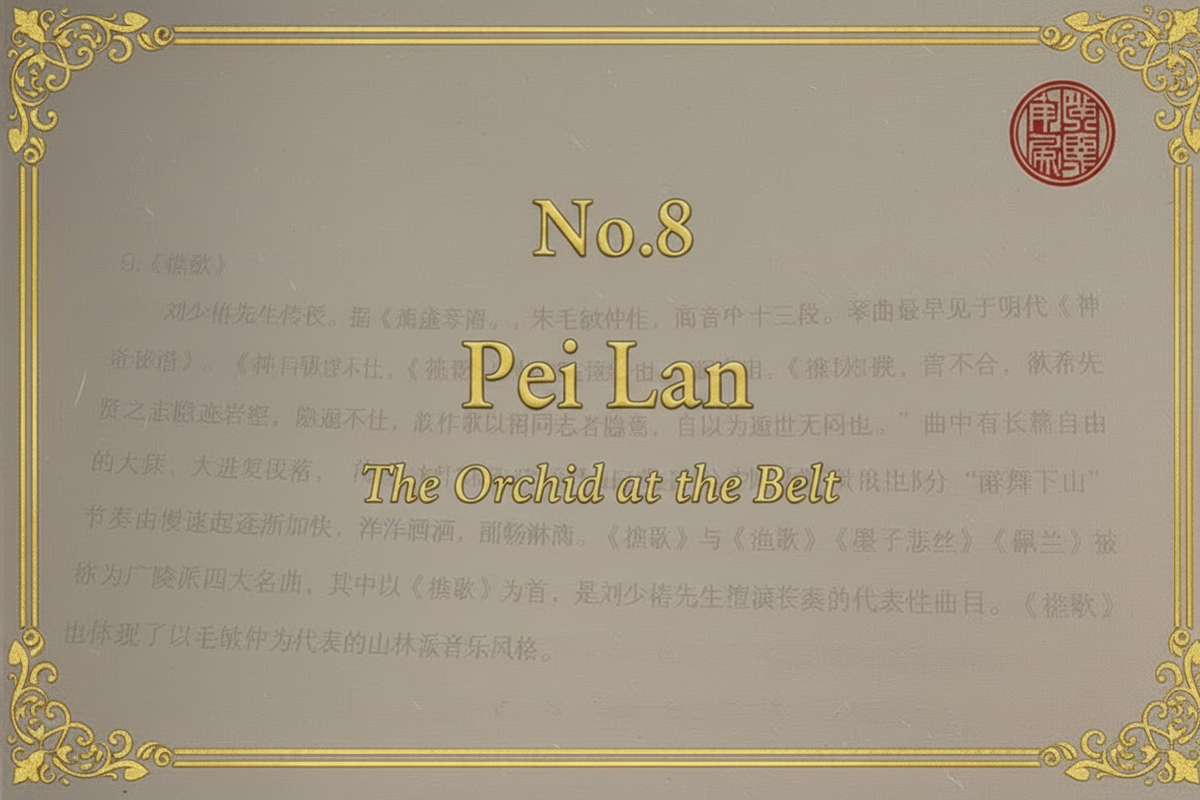 No.8 Pei Lan — The Orchid at the Belt | Mei Yueqiang Guqin Recording