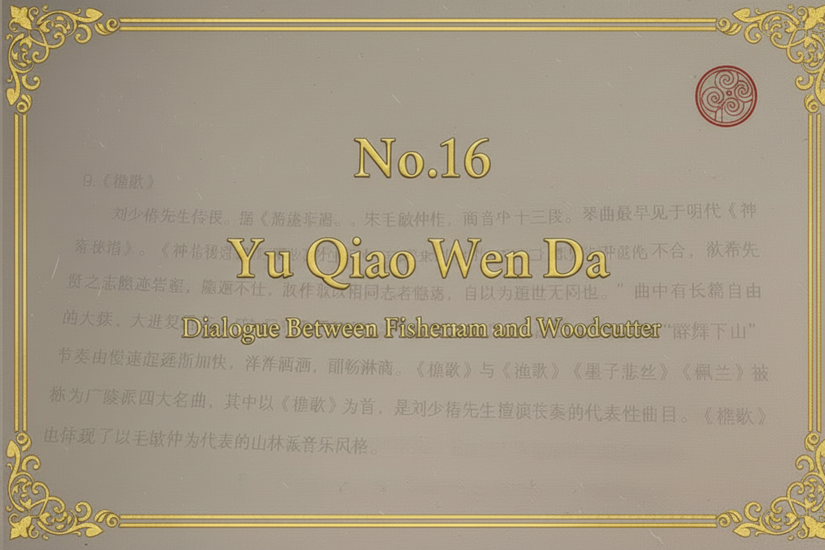 No.16 Yu Qiao Wen Da — Dialogue Between Fisherman and Woodcutter | Mei Yueqiang Guqin Recording