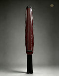 Banana Leaf guqin – full view, deep red lacquer finish, handcrafted